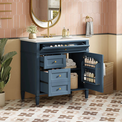 Bathroom Vanity With Top Sink and 2 Drawers