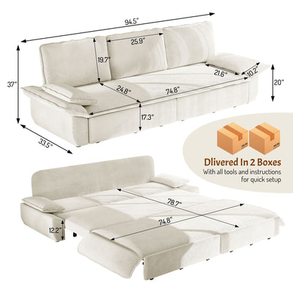 King Size Pull Out Sofa Bed and Chaise Lounge