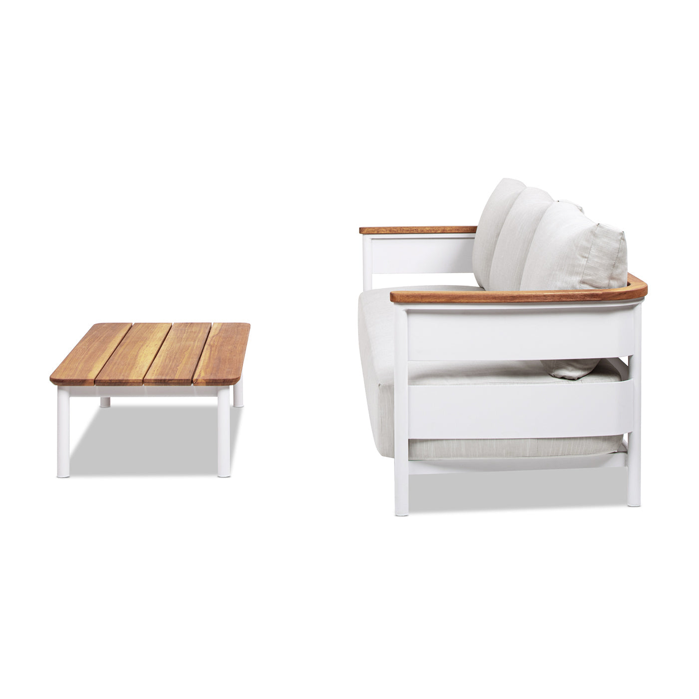 Rhodes 2pc Teak and Aluminum Outdoor Sofa Set