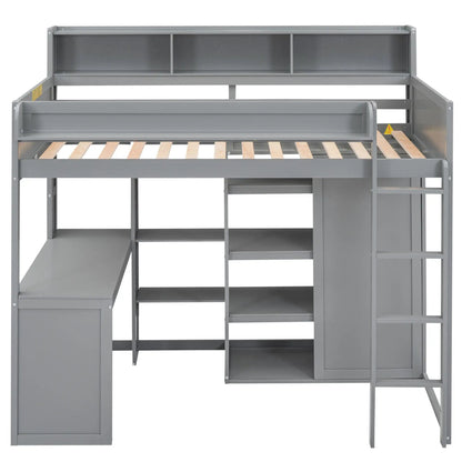 Loft Bed with Built in Desk and Wardrobe