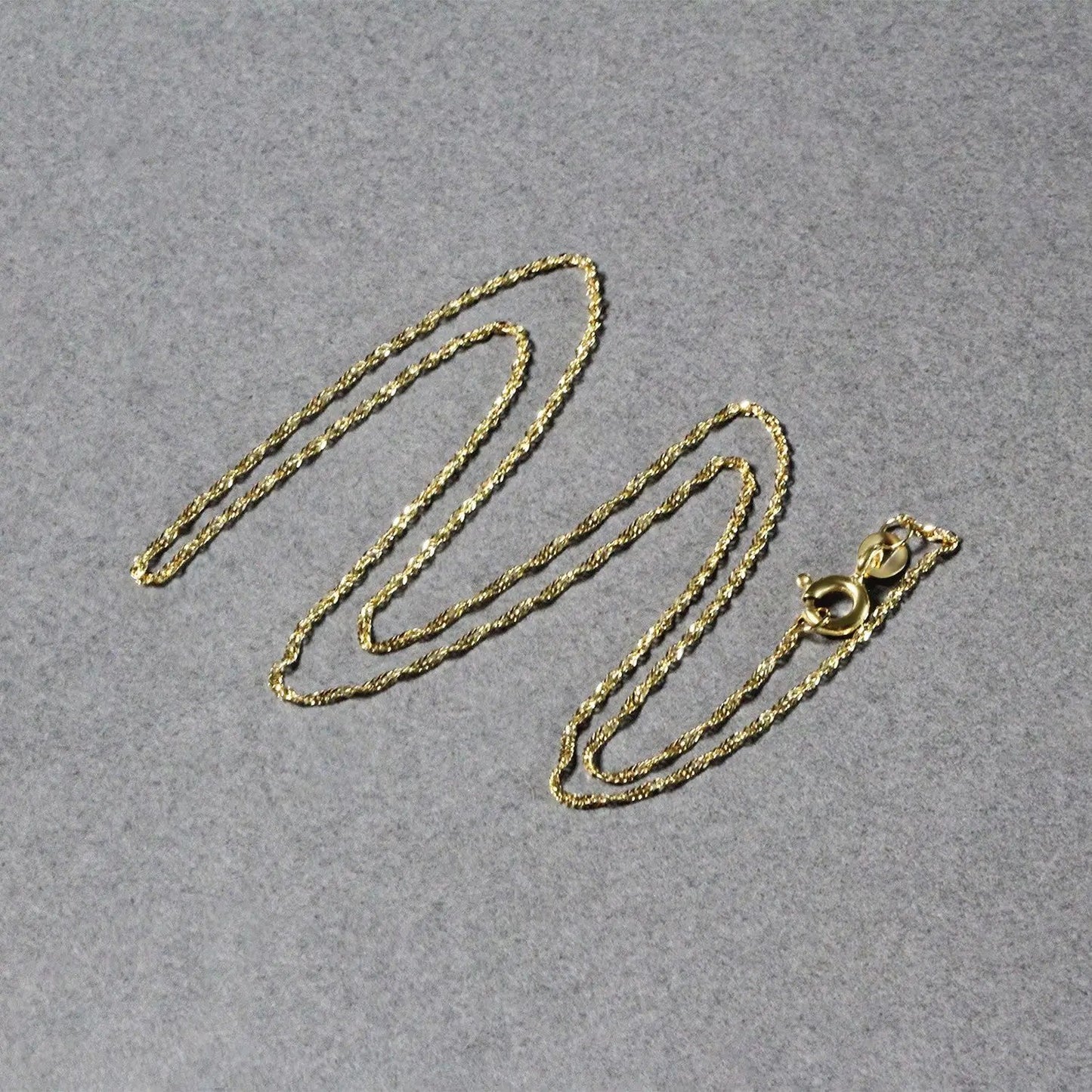 14k yellow gold Singapore chain necklace 1.0mm with lobster clasp on Tampa Home & Garden Store