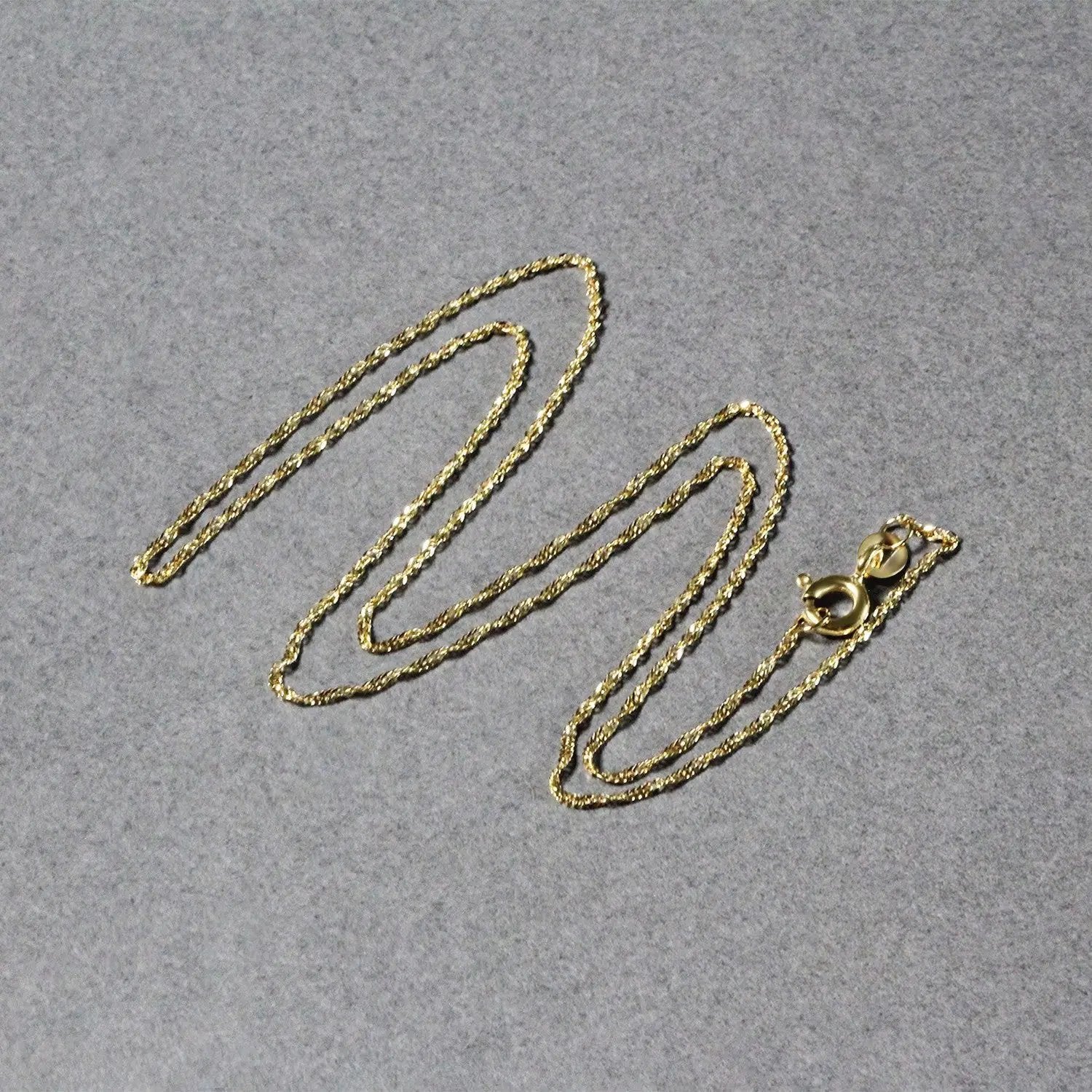 14k yellow gold Singapore chain necklace 1.0mm with lobster clasp on Tampa Home & Garden Store
