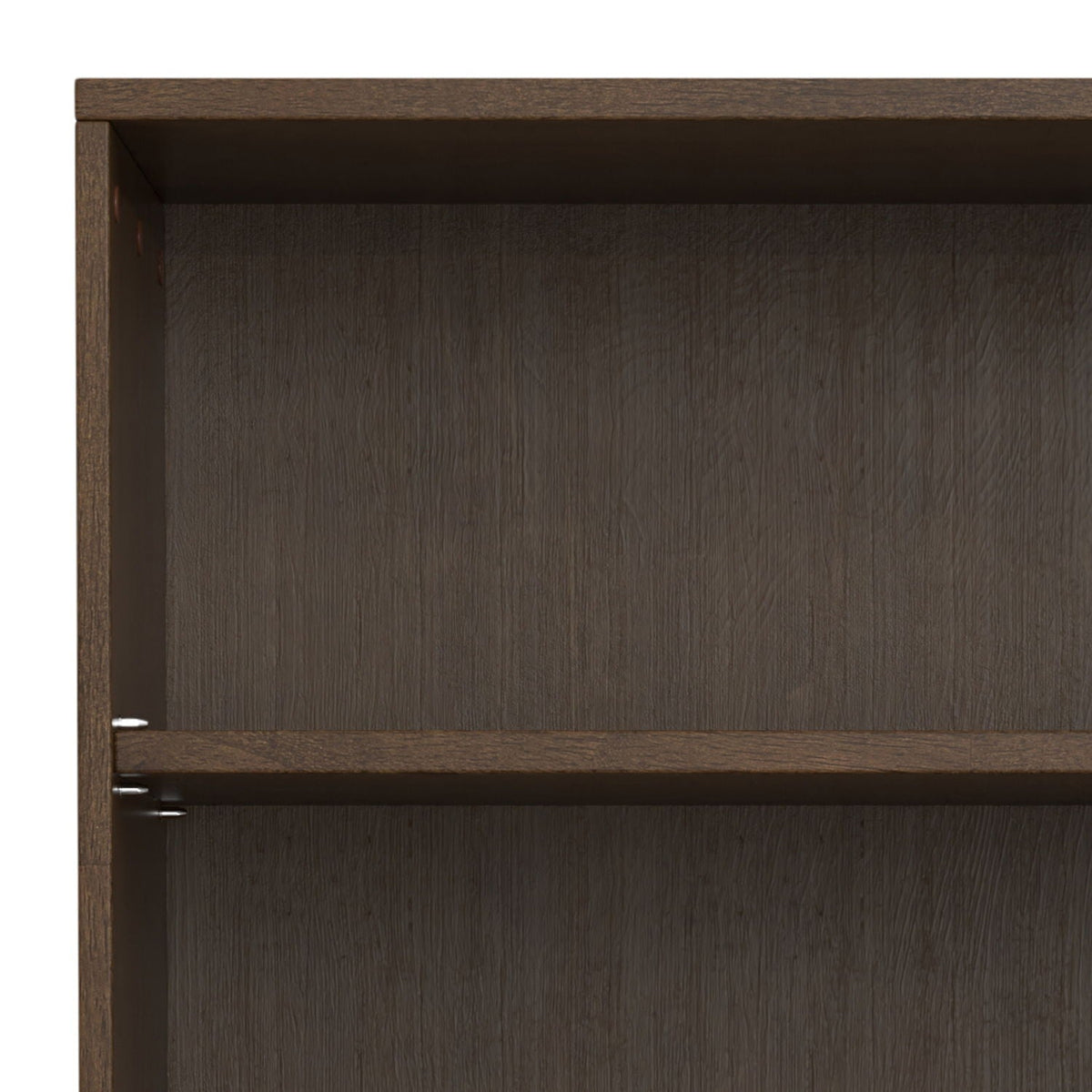 Adjustable bookcase with brown wood shelves; interior view shows peg supports HouseOfZazla on Tampa Home & Garden Store