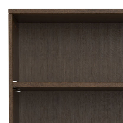 Adjustable bookcase with brown wood shelves; interior view shows peg supports HouseOfZazla on Tampa Home & Garden Store