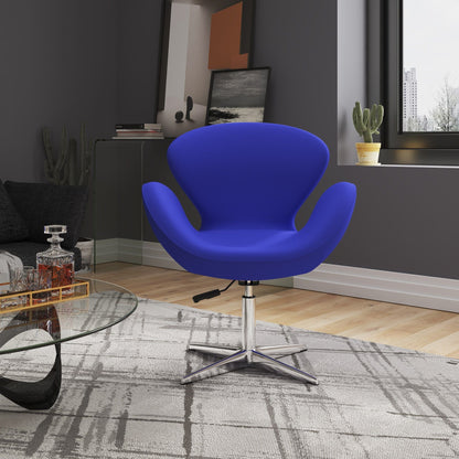 Raspberry blue swivel lounge chair with 360-degree rotation by HouseOfZazla in living space on Tampa Home & Garden Store