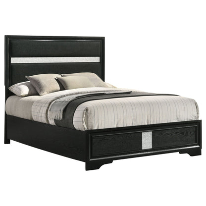 Annie Upholstered Panel Bed and Glitter Stripe