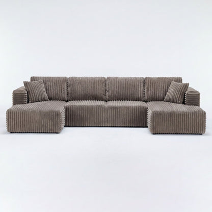 U-Shape modular sectional sofa in corduroy by HouseOfZazla on Tampa Home & Garden Store