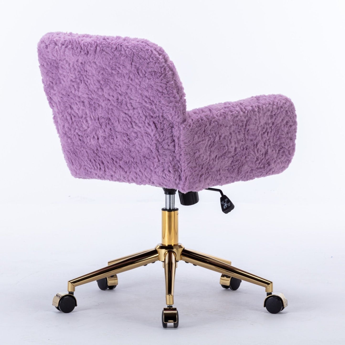 Office Chair with Rabbit Hair and Metal Base
