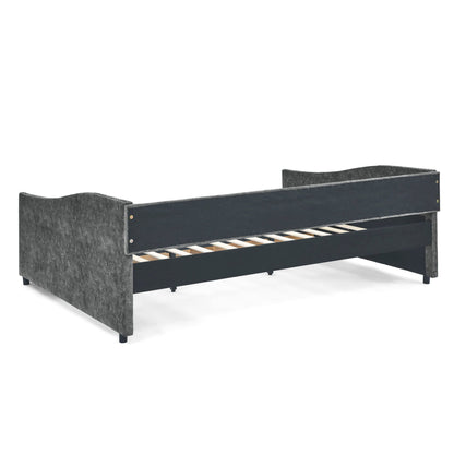 Upholstered Tufted Daybed with Storage Drawers