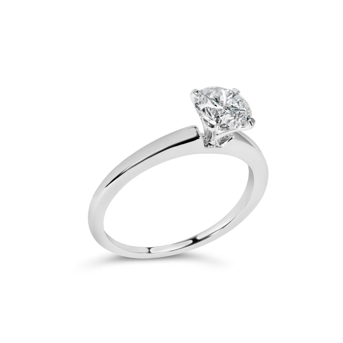 14K white gold solitaire ring, size 7, pear-cut lab-grown diamond 1.0 Cttw, F-G VS2-SI1 on Tampa Home & Garden Store