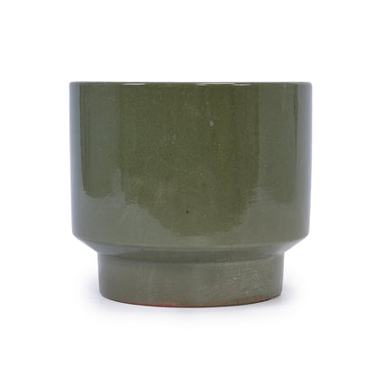 3-piece ceramic flowerpot set antique light green glaze by HouseOfZazla on Tampa Home & Garden Store