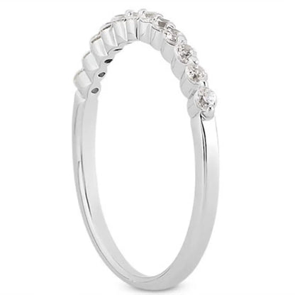 Rings: 14k white gold floating diamond wedding band with shared-prong setting by Bids.com on Tampa Home & Garden Store