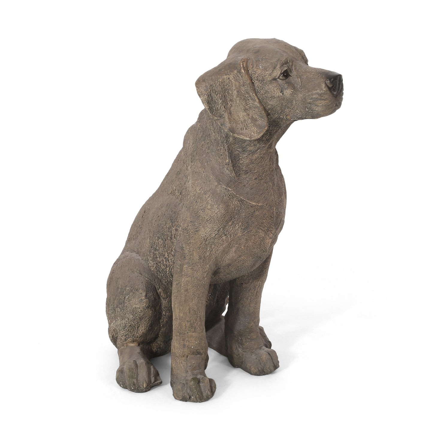 MGO Dog Decor outdoor dog statue by HouseOfZazla, gray stone-textured resin accessory on Tampa Home & Garden Store