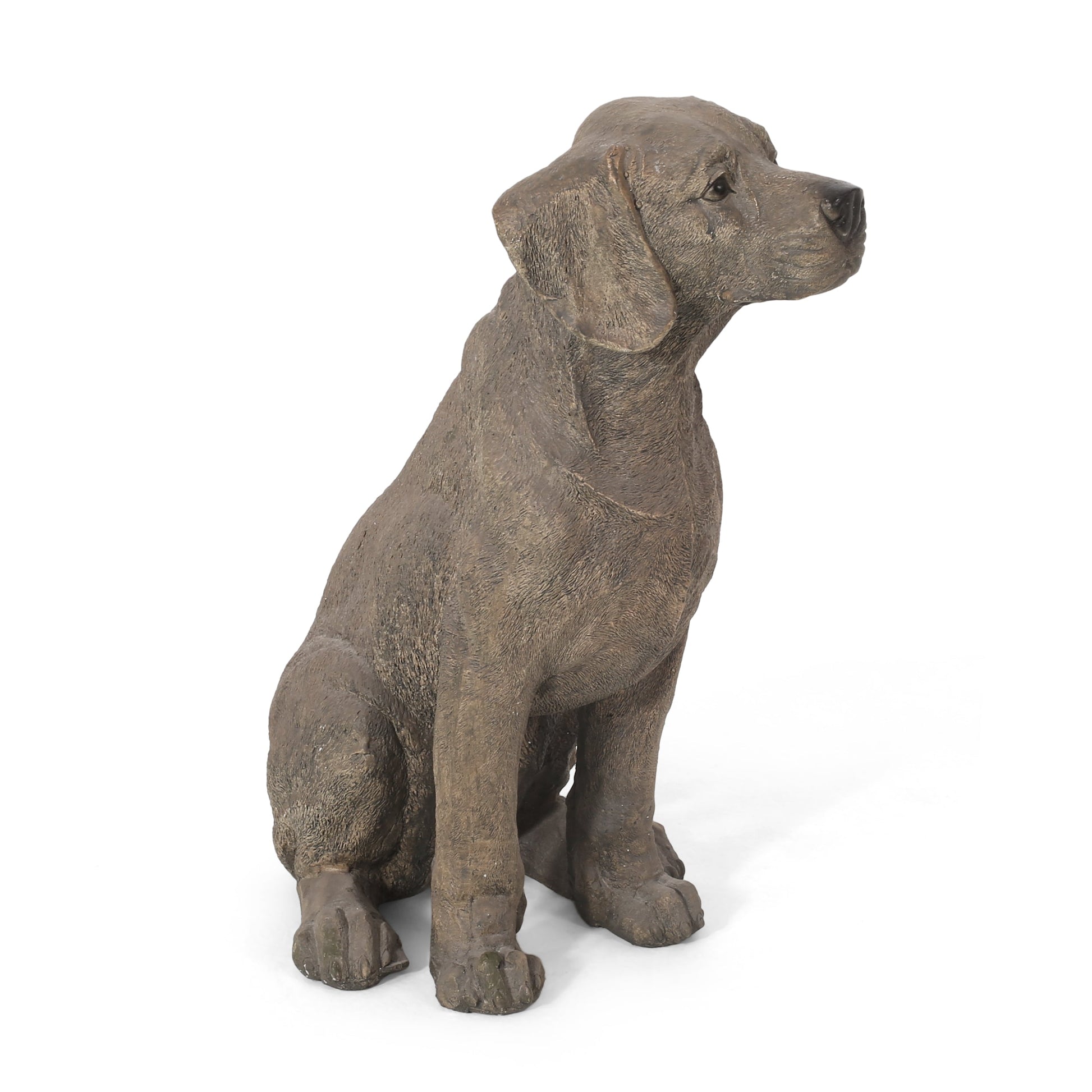 MGO Dog Decor outdoor dog statue by HouseOfZazla, gray stone-textured resin accessory on Tampa Home & Garden Store