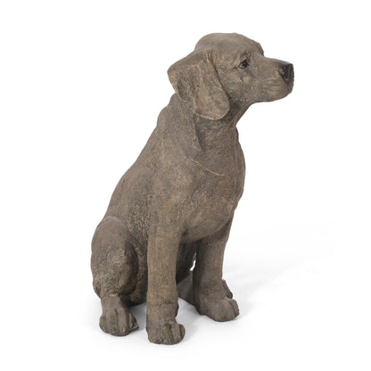 MGO Dog Decor outdoor dog statue by HouseOfZazla, gray stone-textured resin accessory on Tampa Home & Garden Store