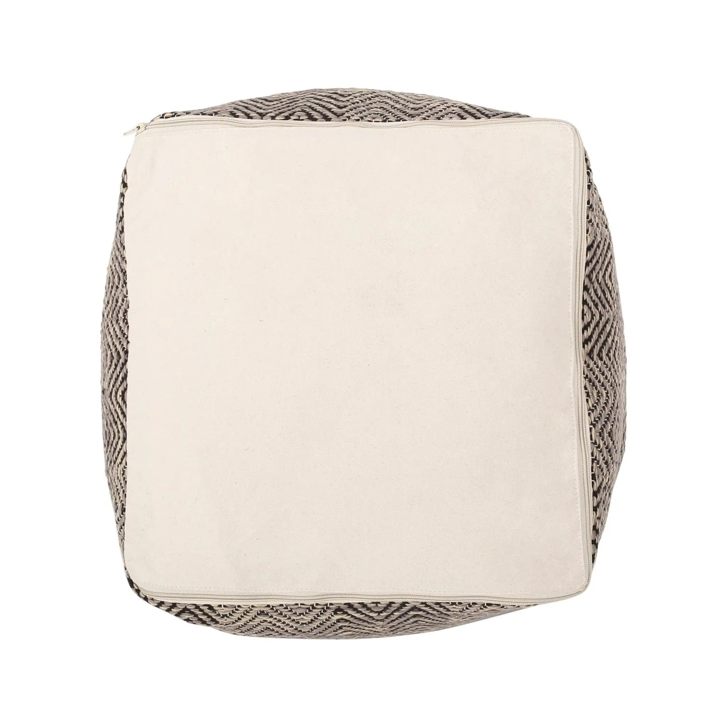 Barracuda Handcrafted Cotton Pouf with Chevron