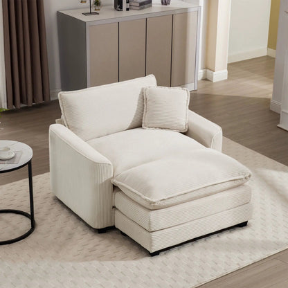 Classic Modern Comfortable Chair With Footstool