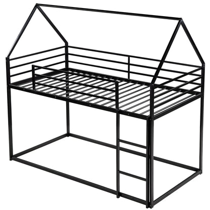 House Bunk Bed With Built In Ladder and Slide