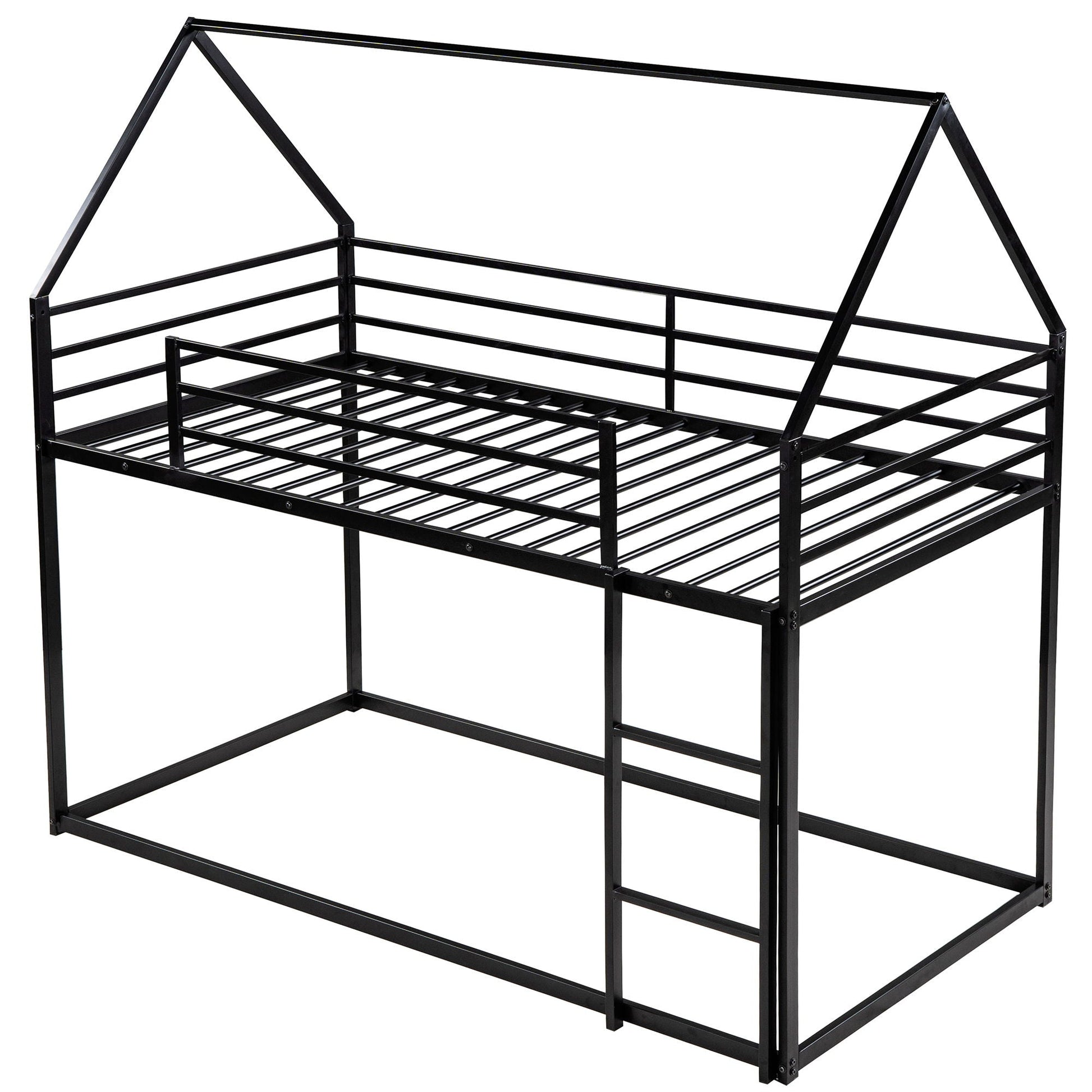 House Bunk Bed With Built In Ladder black bunk bed frame with built-in ladder HouseOfZazla on Tampa Home & Garden Store