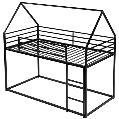 House Bunk Bed With Built In Ladder black bunk bed frame with built-in ladder HouseOfZazla on Tampa Home & Garden Store