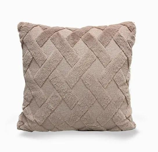 Plush Solid Color Sofa Pillowcase for Living Room