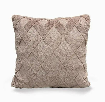Plush Solid Color Sofa Pillowcase for Living Room