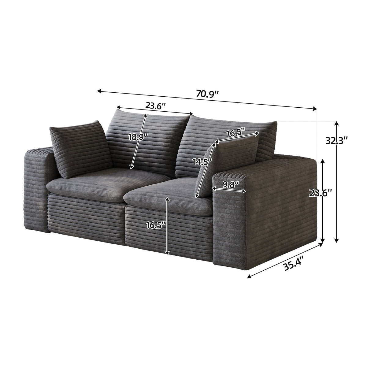 Cloud Sofa in Corduroy and Modular Fabric