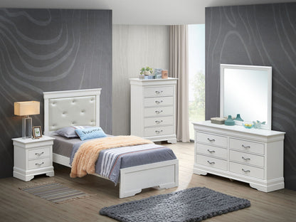 Lorana Jewel Tufted Bed Frame and Silver Finish