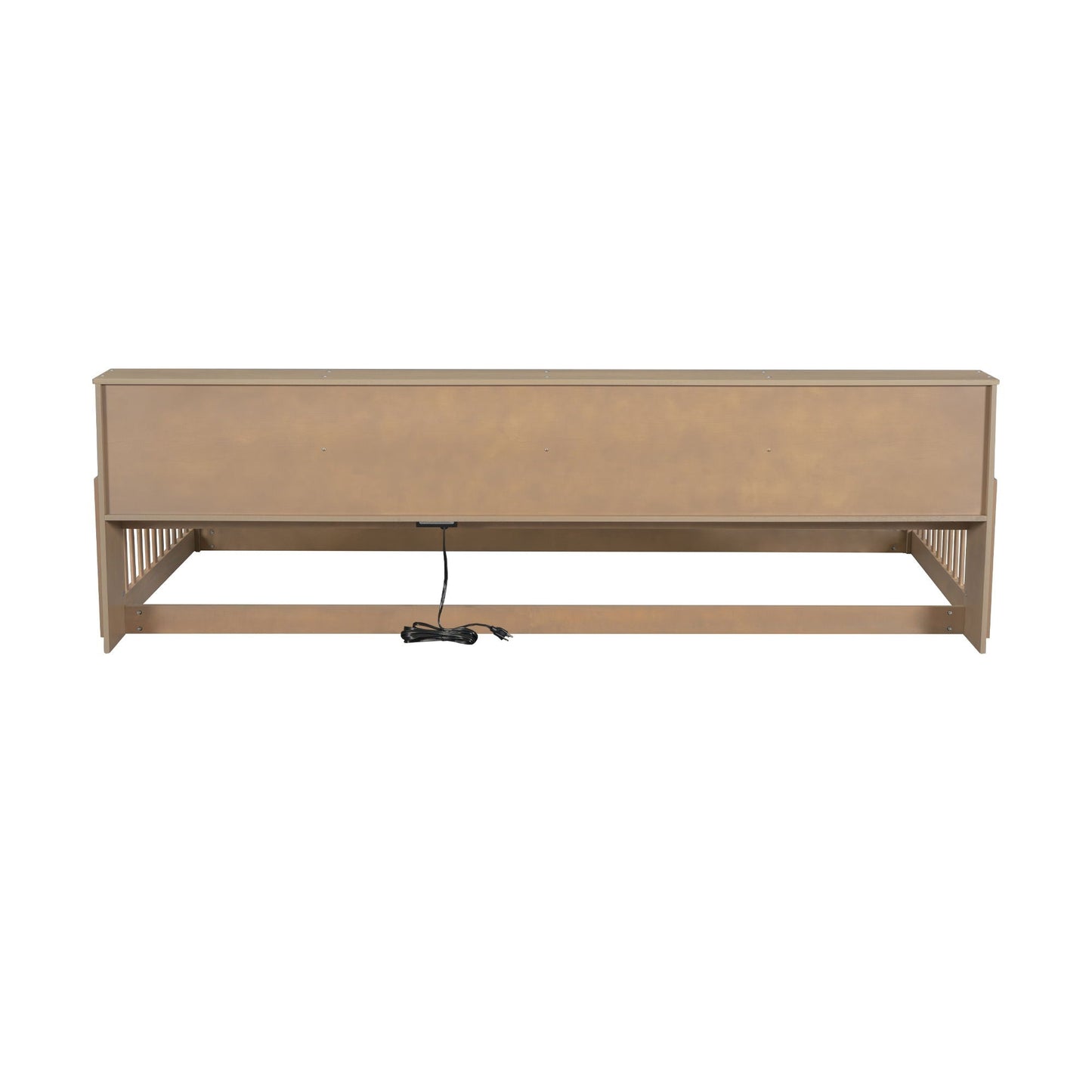 Floor bed with storage cabinets and USB ports by HouseOfZazla in light wood finish on Tampa Home & Garden Store