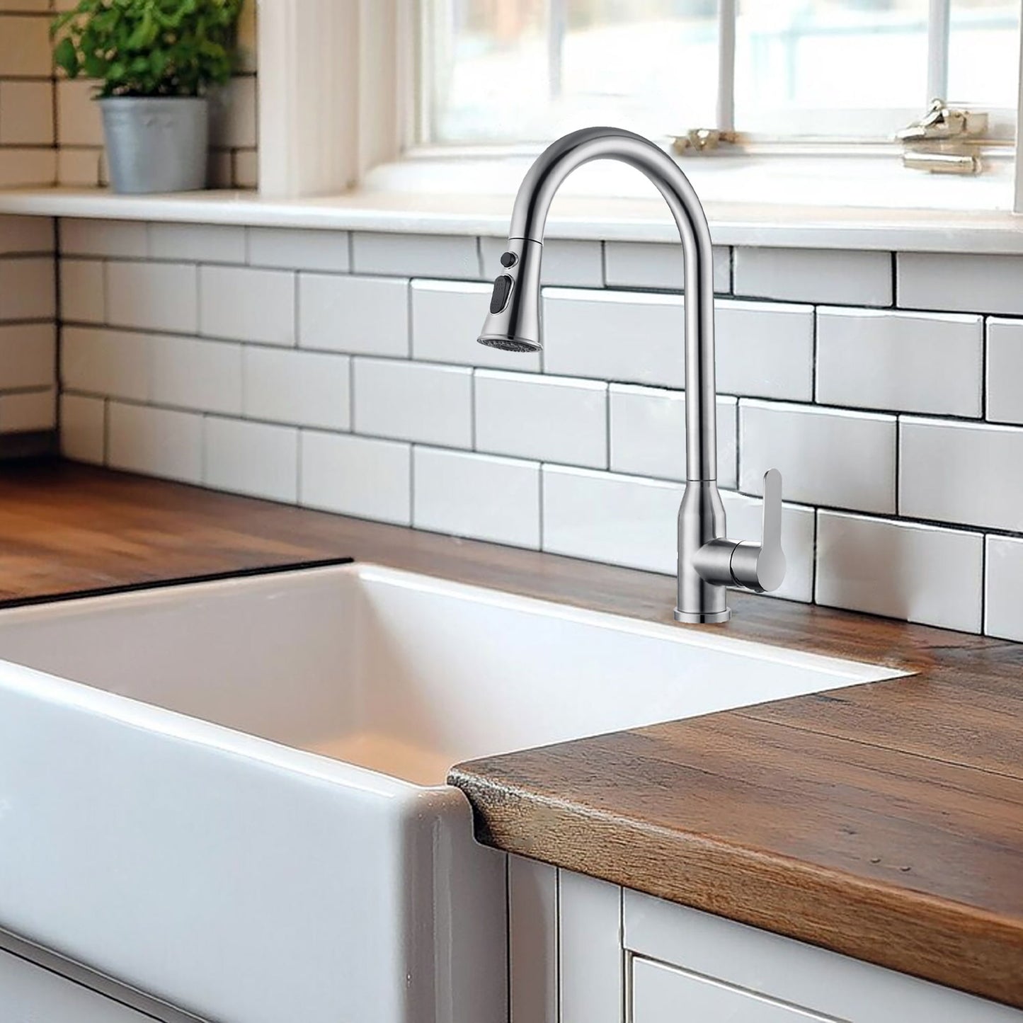 Stainless Steel Kitchen Faucet Brushed Nickel