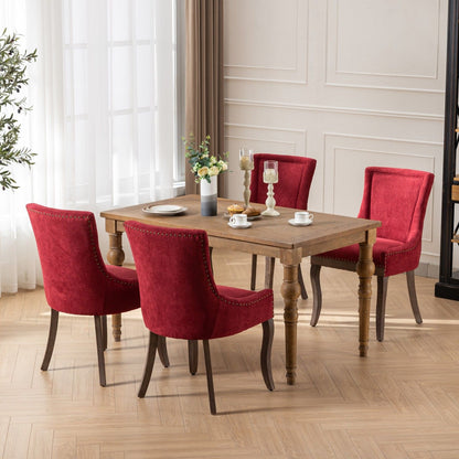 Ultra Side Dining Chair Set red upholstered chairs with solid wood legs, four chairs on Tampa Home & Garden Store