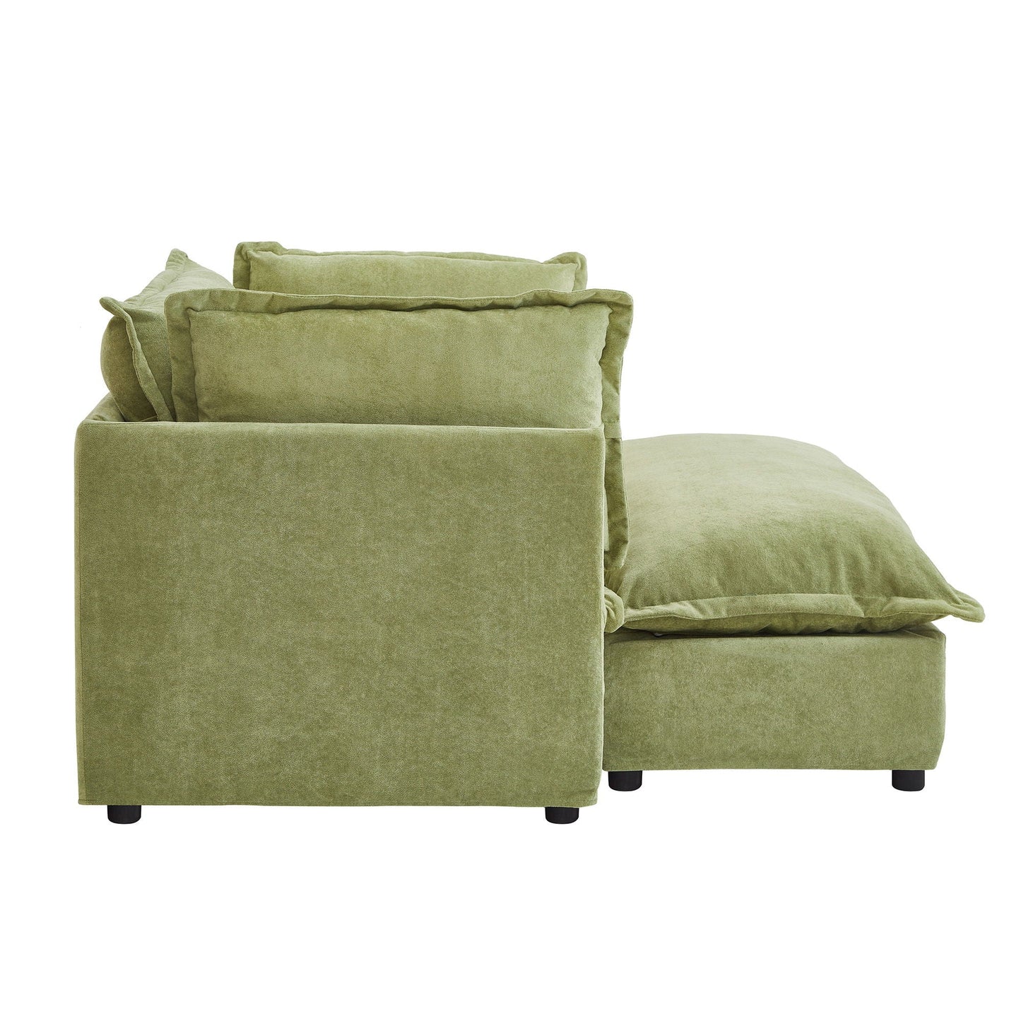 Modern Fabric Armchair with a Movable Ottoman