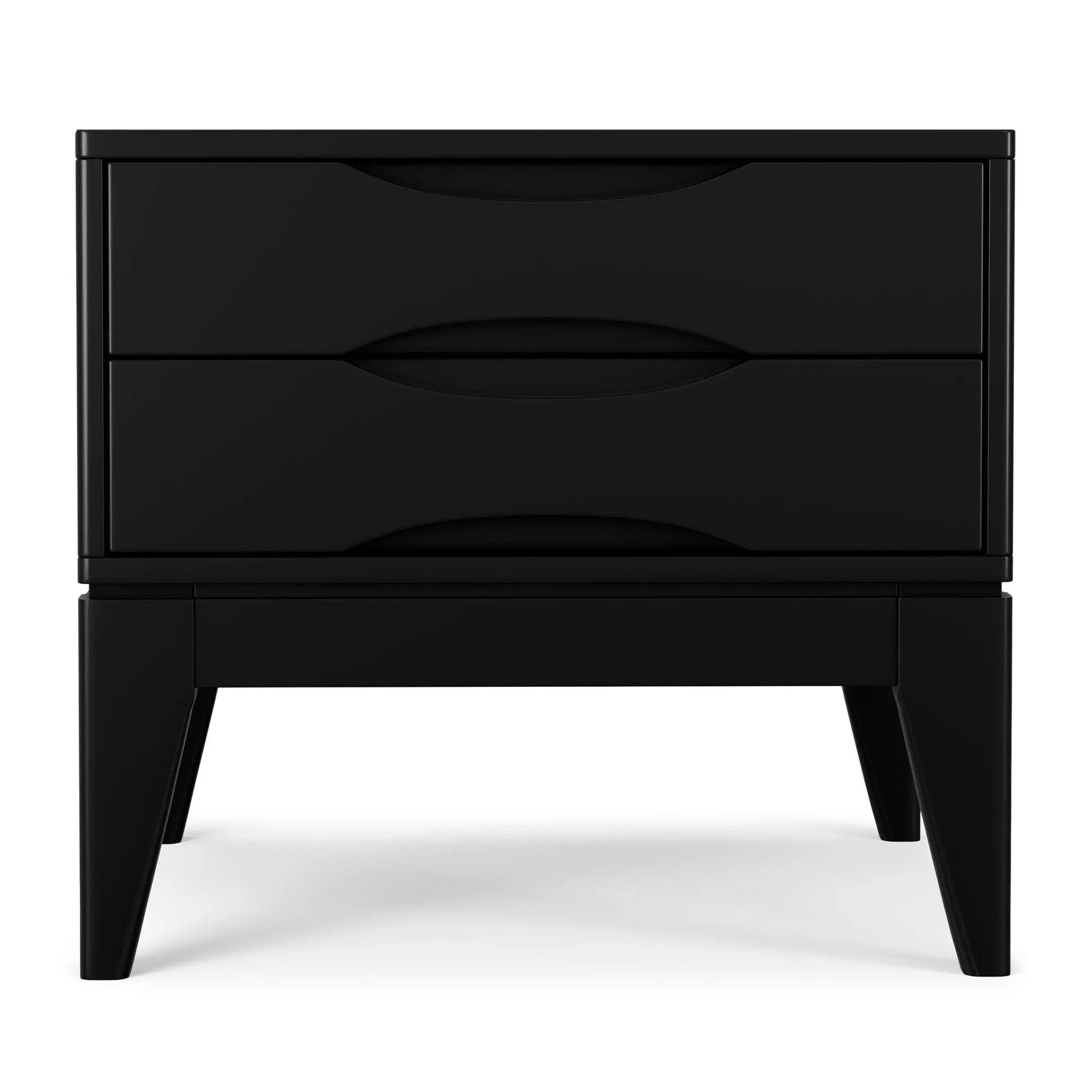 Harper End Table, black finish with two drawers and curved pulls by Unique Piece Furniture on Tampa Home & Garden Store
