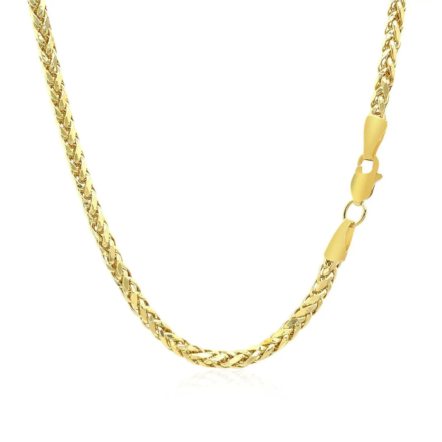 Franco chain necklace 2.7mm, 14k yellow gold lite diamond-cut, by Bids.com on Tampa Home & Garden Store
