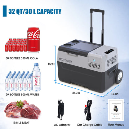 HouseOfZazla portable car freezer with app control, 6in off-road wheels, 32 QT capacity on Tampa Home & Garden Store