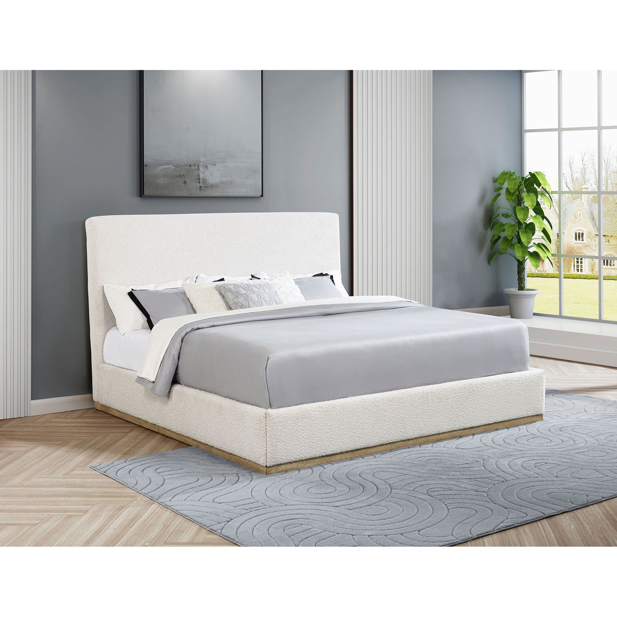 Talbot Eastern King Bed With a Cream Headboard