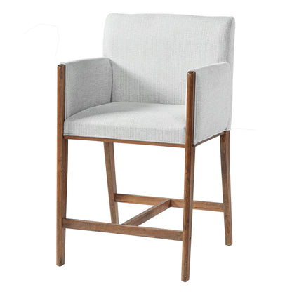 24 Inch Beige Counter Stools With Arms Set of Two