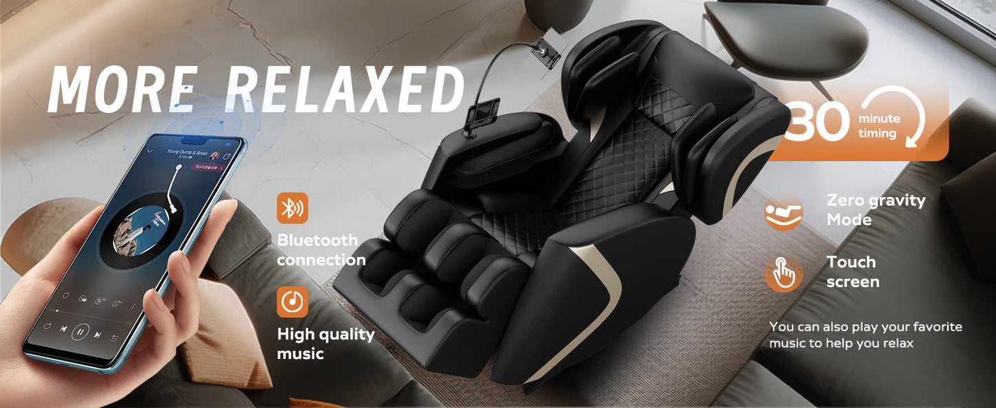 Massage chair recliner with zero gravity and full body air pressure in black by HouseOfZazla on Tampa Home & Garden Store
