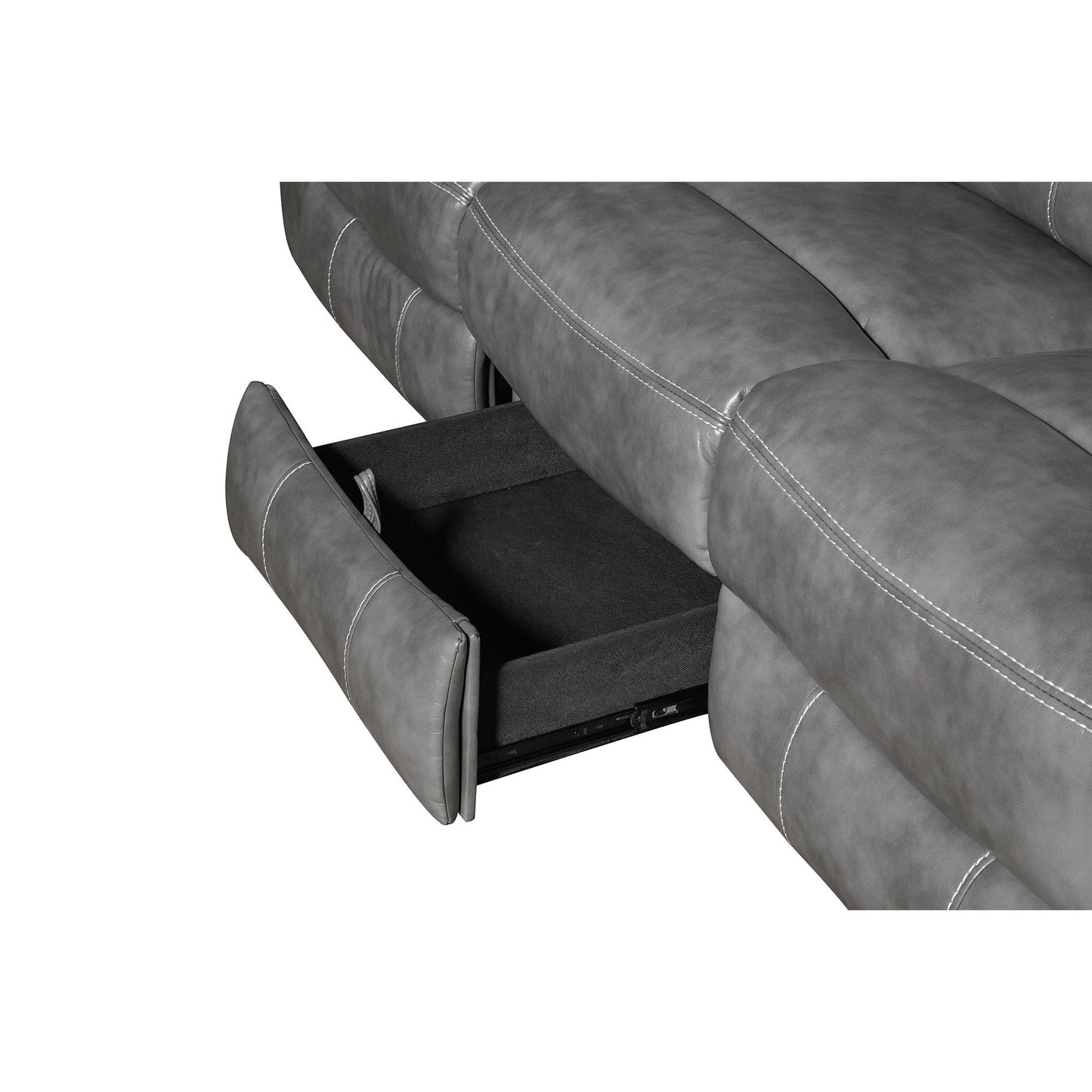 Hudson Gray Reclining Sofa and Pillow Top Arms