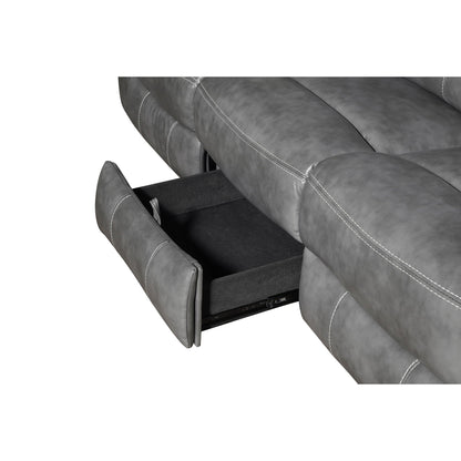 Hudson Gray Reclining Sofa and Pillow Top Arms
