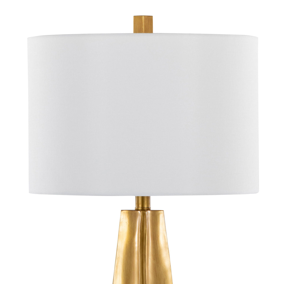 Pompeii table lamp gold base with white fabric shade by HouseOfZazla on Tampa Home & Garden Store