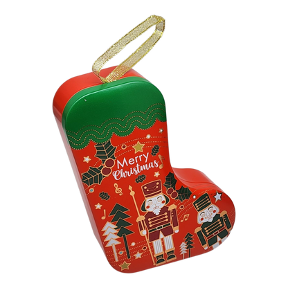Christmas Stocking Cookie Tin Ornament - Merry Christmas
