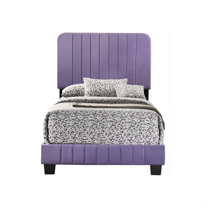 Channel Tufted Bed purple upholstery with vertical tufted headboard HouseOfZazla on Tampa Home & Garden Store