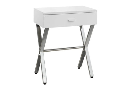 Accent Side X Table Storage Drawer Modern