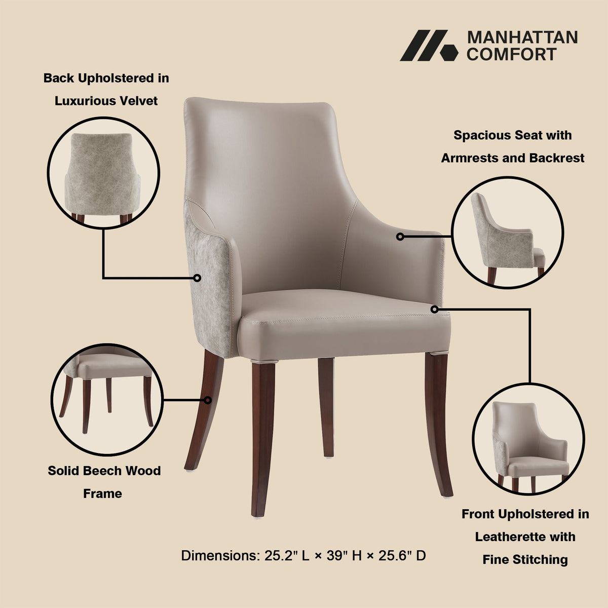 Connie Modern Beech Wood Dining Armchair