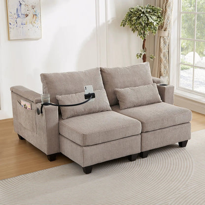 Convertible Chaise Lounge Chair With USB Ports
