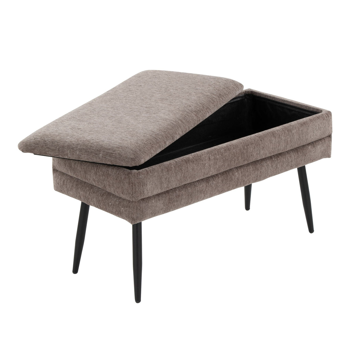 Contemporary storage bench with removable lid in light brown fabric on Tampa Home & Garden Store