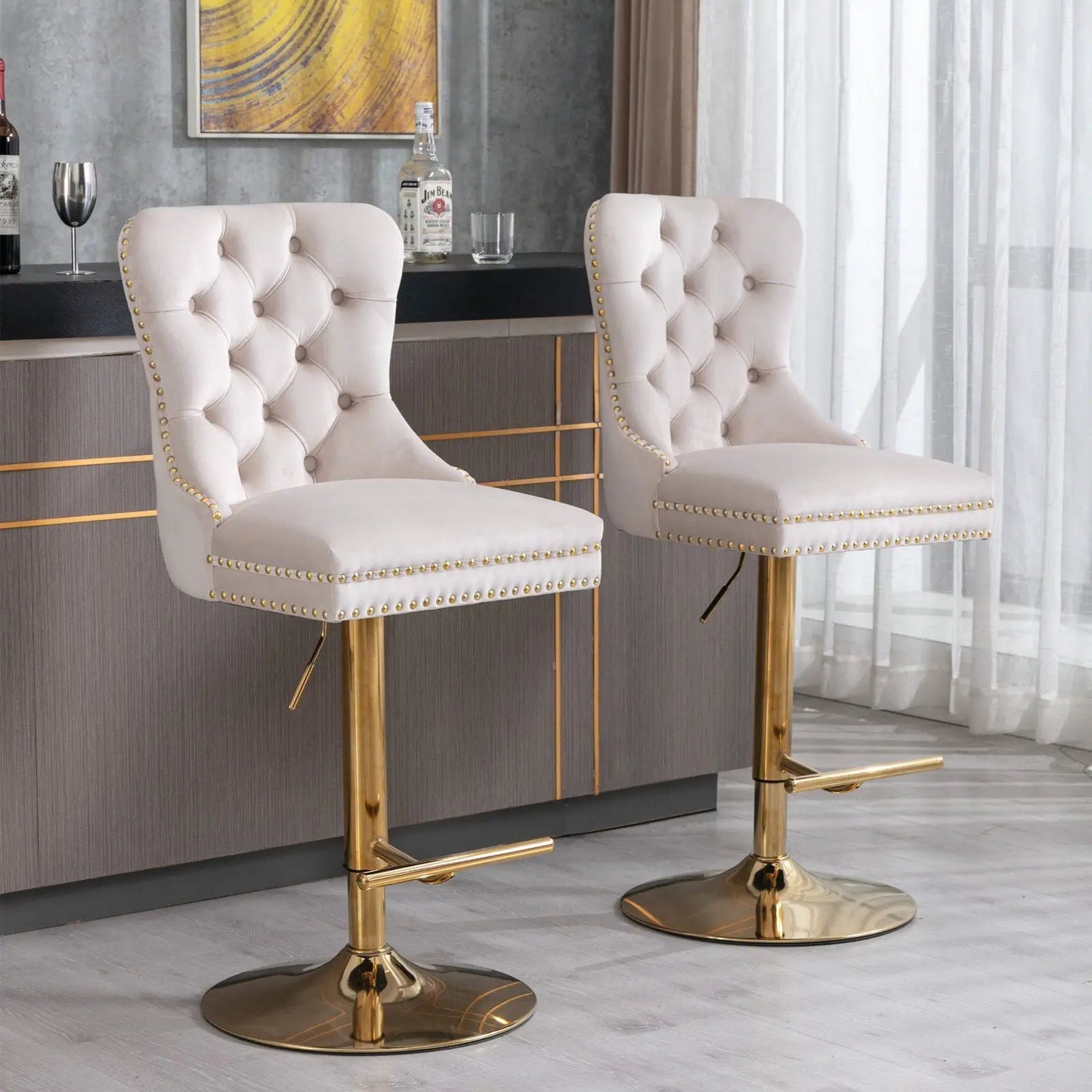 Thick Swivel Barstools with Adjustable Height