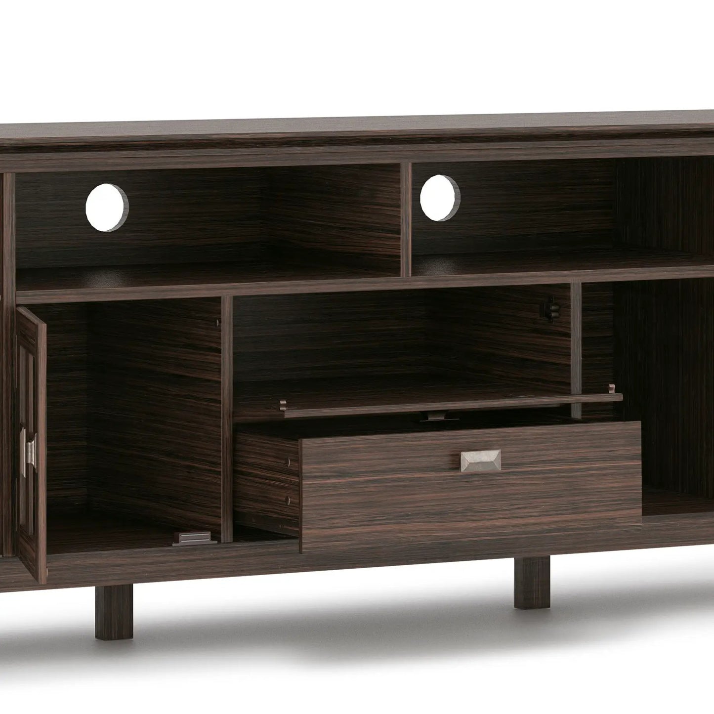 Artisan Tv Media Stand Glass Doors and Drawers