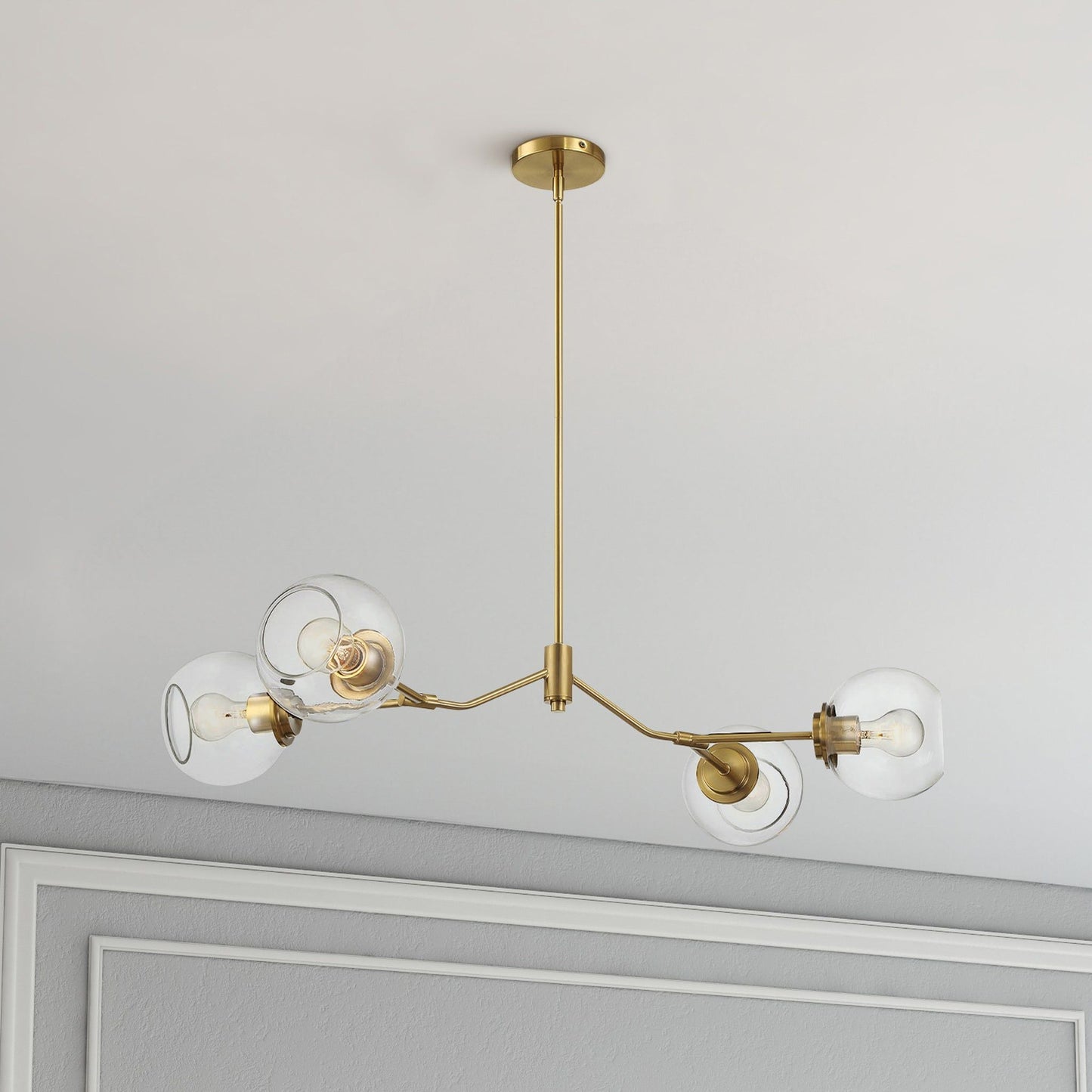 Jewel 4-light gold chandelier with clear glass globes by HouseOfZazla on Tampa Home & Garden Store